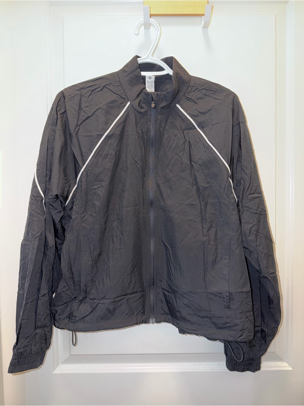 lululemon athletica Black Windbreaker Jacket with White Piping